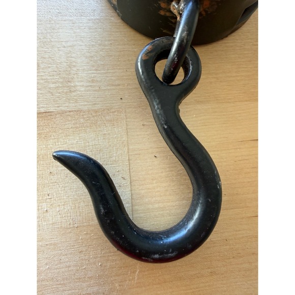 Vintage Black Metal Pulley Hook Rope Farmhouse Industrial Rustic Farm Chic Decor